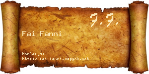 Fai Fanni névjegykártya