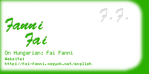 fanni fai business card